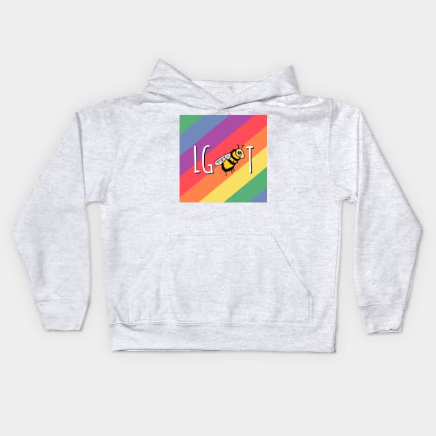 LGBT Rainbow Bee Kids Hoodie by SKPink